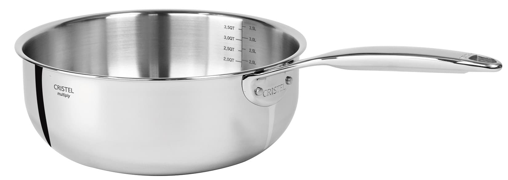 Casserole tout inox Castel'Pro® Fixe induction : Diamètre cm - 22 cm