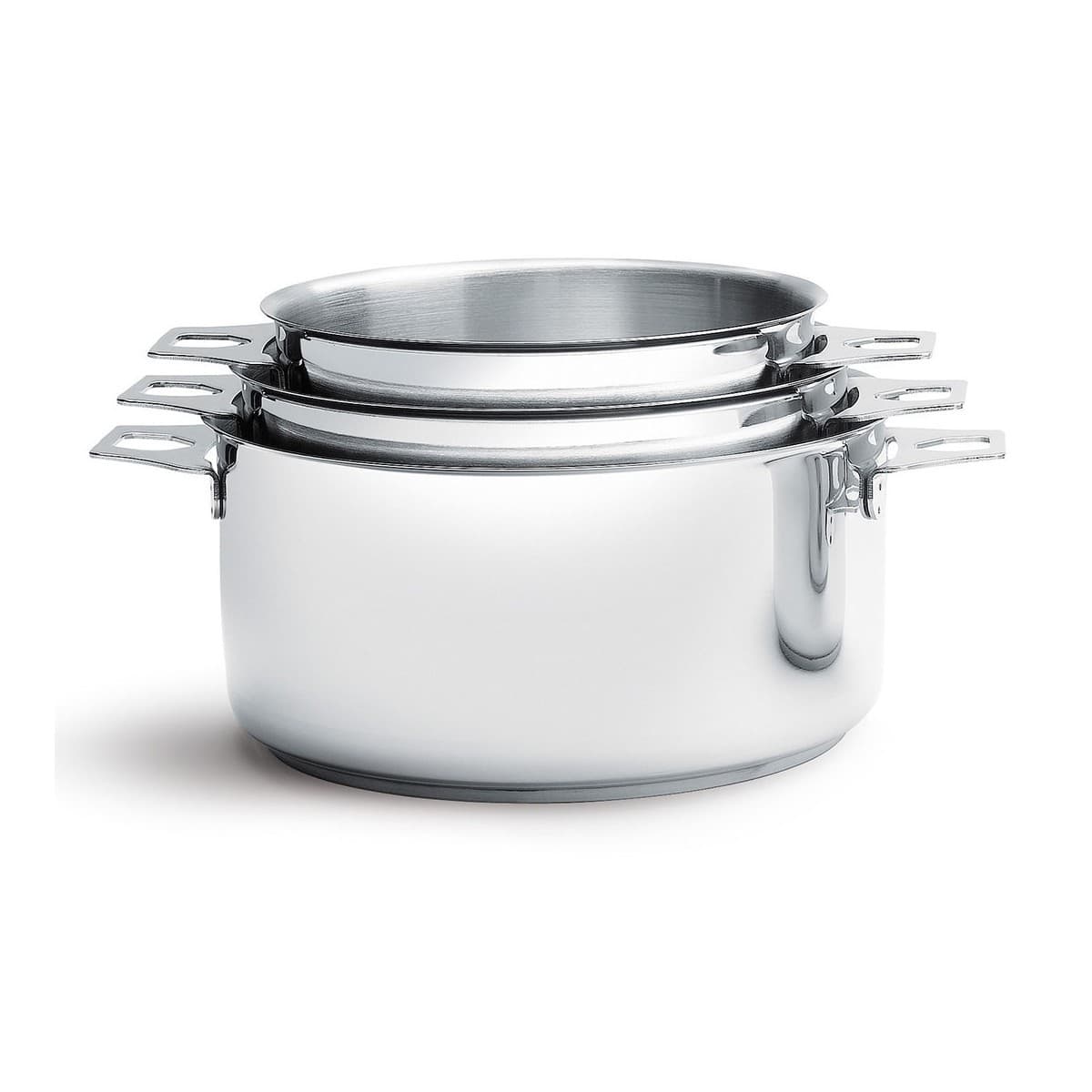 Lot de 3 casseroles amovibles tout inox Milady Twisty 16 à 20 cm