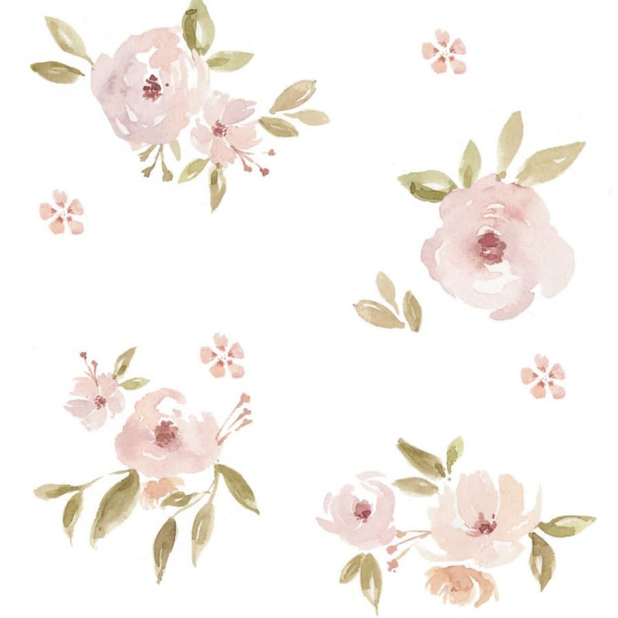 Echantillon papier peint mini Magnolias rose