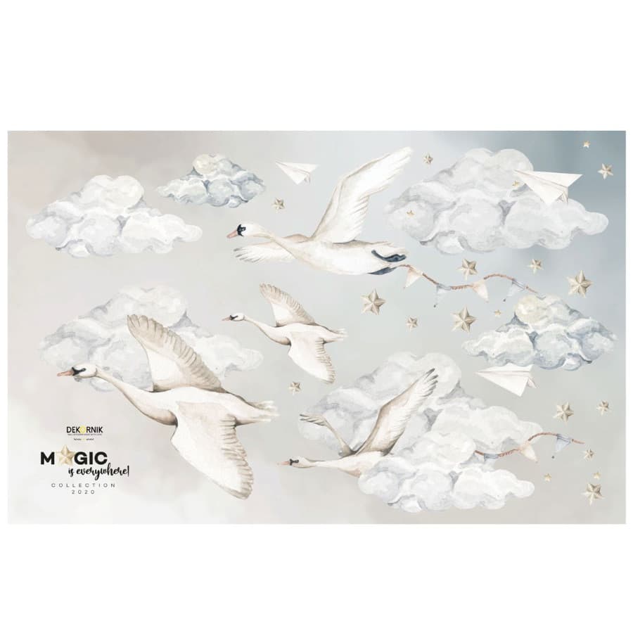 Sticker enfant cygnes