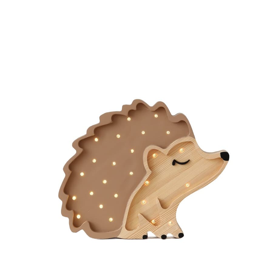 Lampe veilleuse en bois hérisson