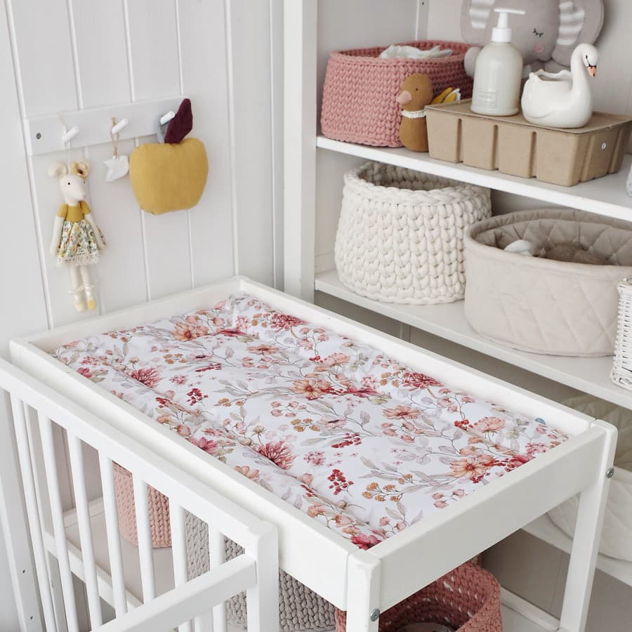 Matelas à langer souple 40 cm x 70 cm - fleurs d'automne