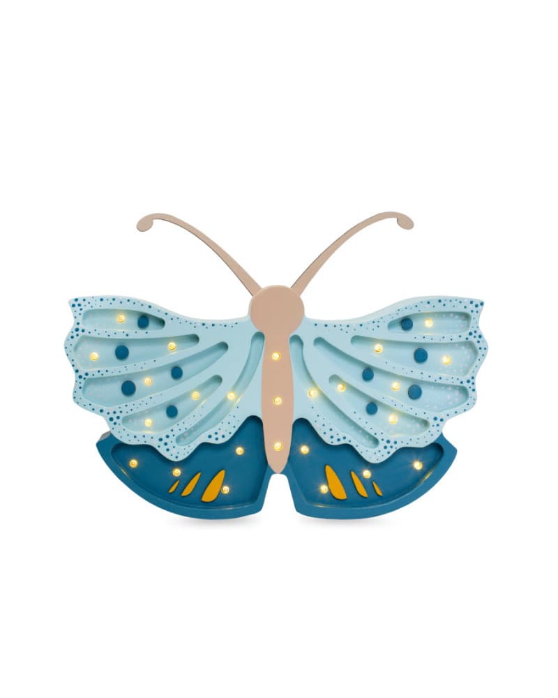 Lampe veilleuse en bois papillon daisy blue