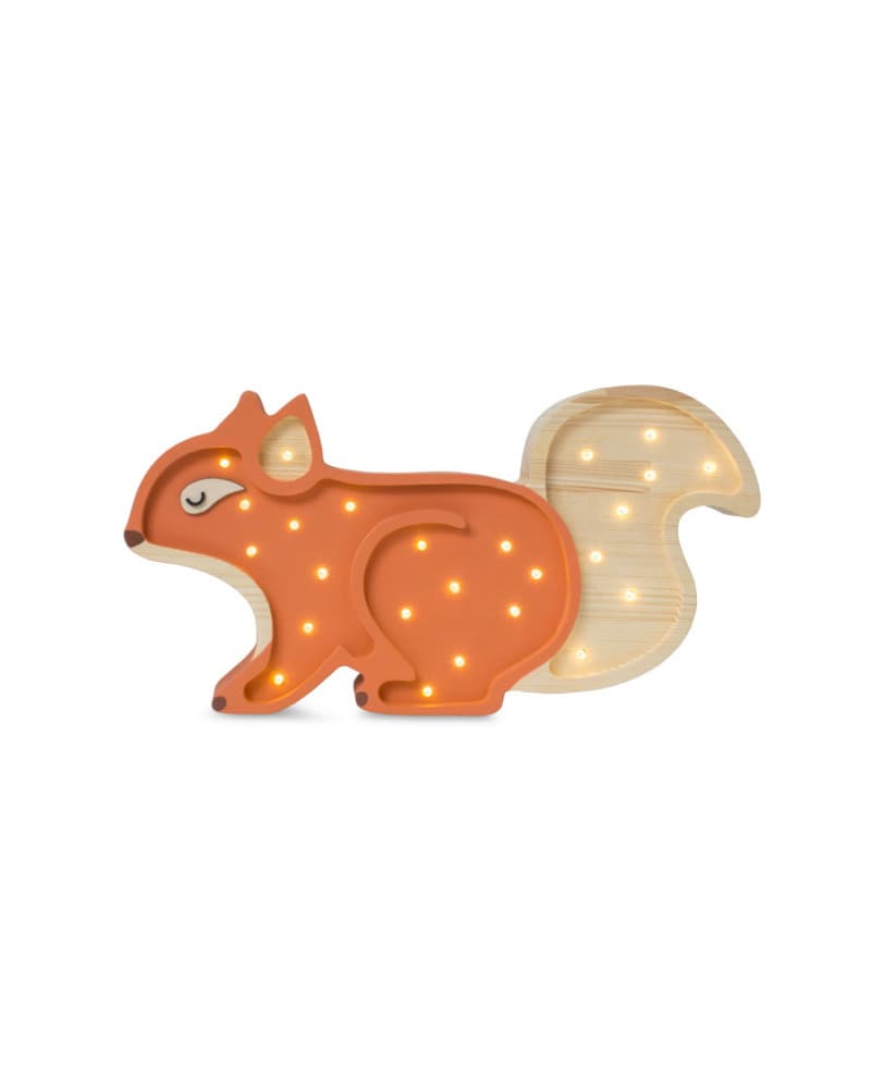 Lampe veilleuse en bois écureuil