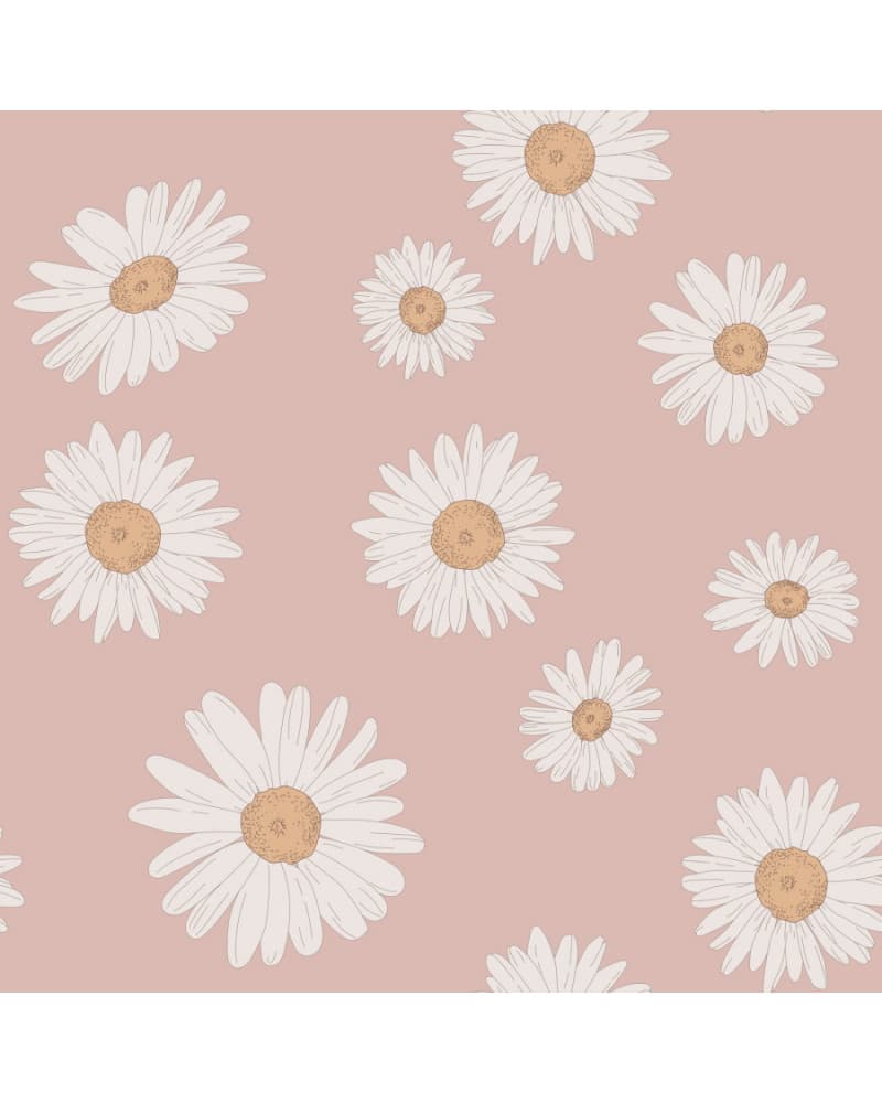 Papier peint enfant pâquerettes rose féerique - Tuscan Daisies