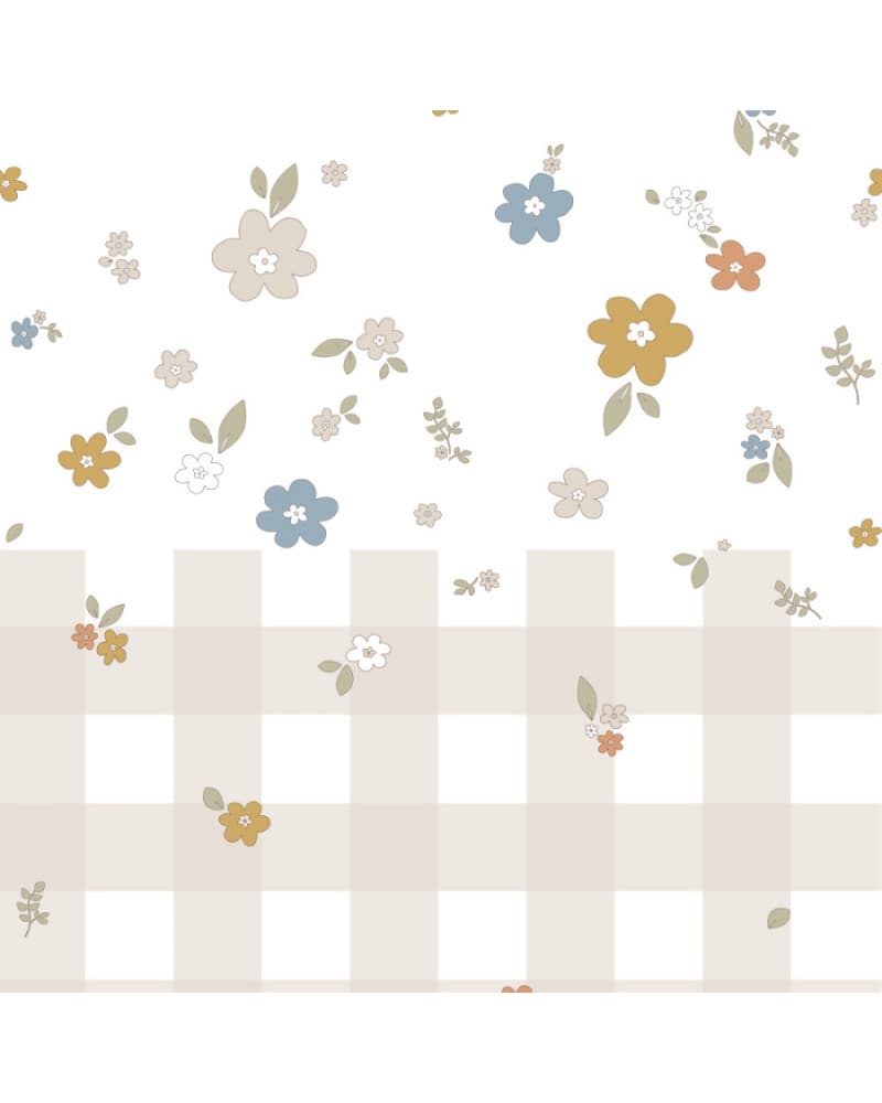 Papier peint enfant Boho meadow and check