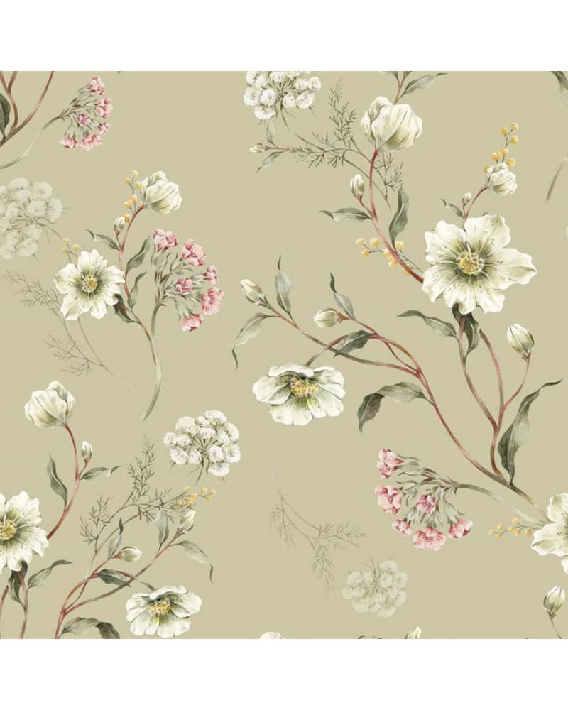 Papier peint enfant Light Green Blossom