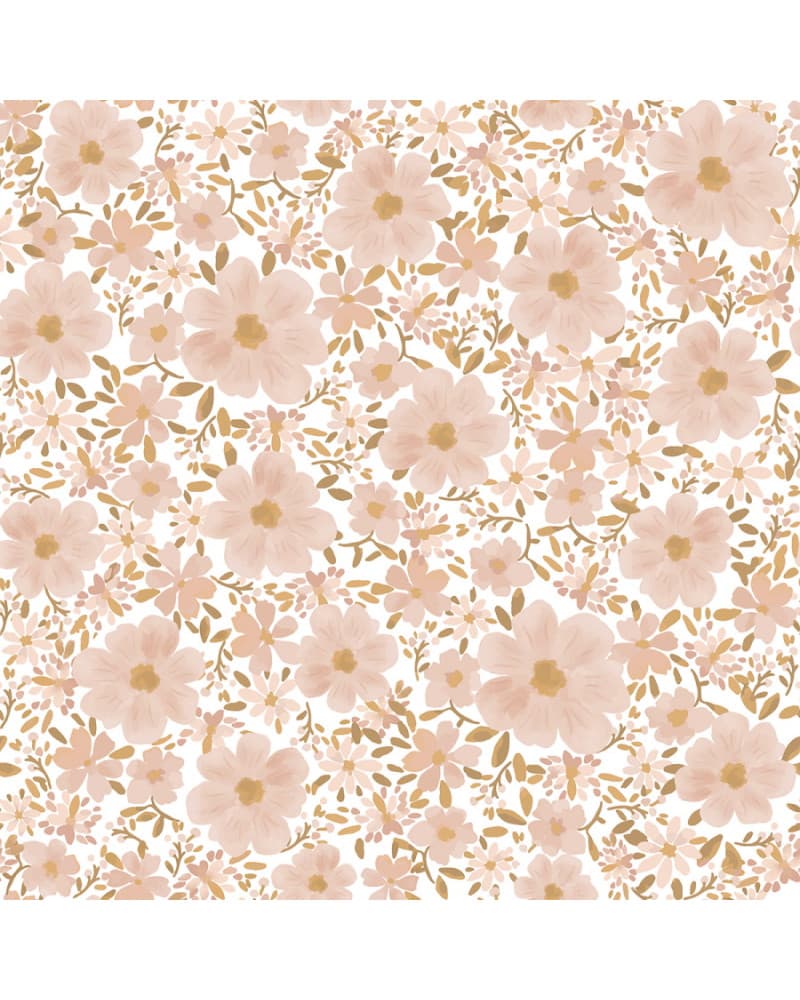 Echantillon papier peint enfant - les fleurs fond blanc - Lilipinso