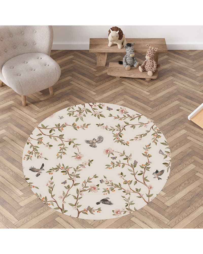 Tapis enfant rond en vinyl Summer Roses