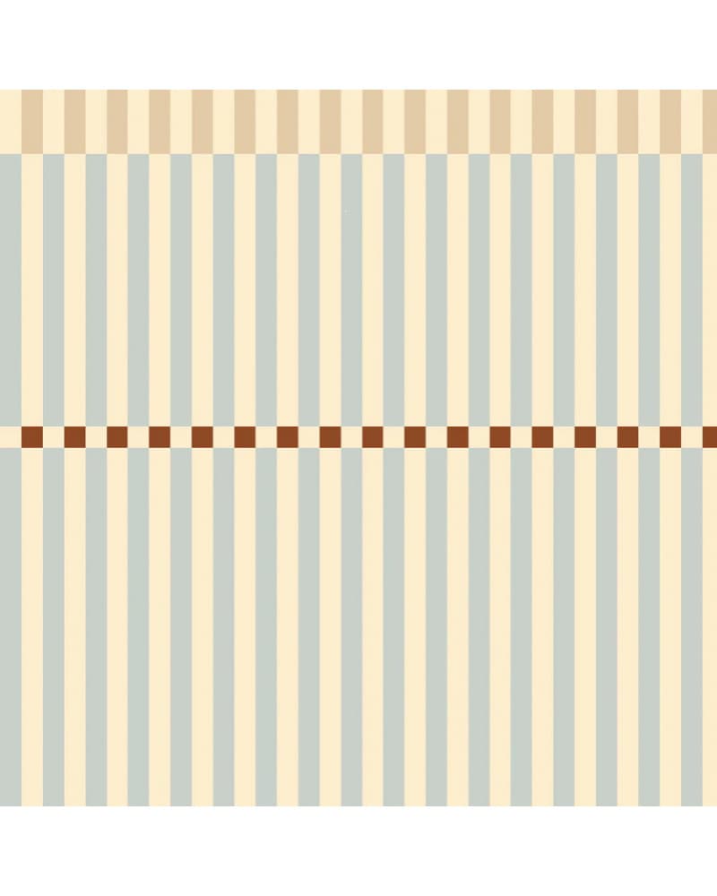 Echantillon Papier Peint Enfant Nostalgie - Rayures Beige et Bleu