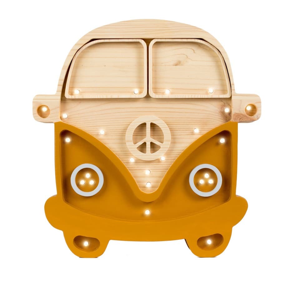 Lampe veilleuse en bois Van / bois moutarde