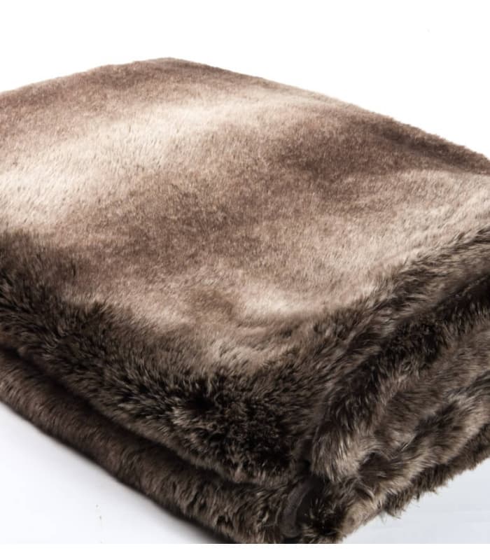 Couvre-lit Fausse Fourrure LUXE Ours brun 240 X 260 cm
