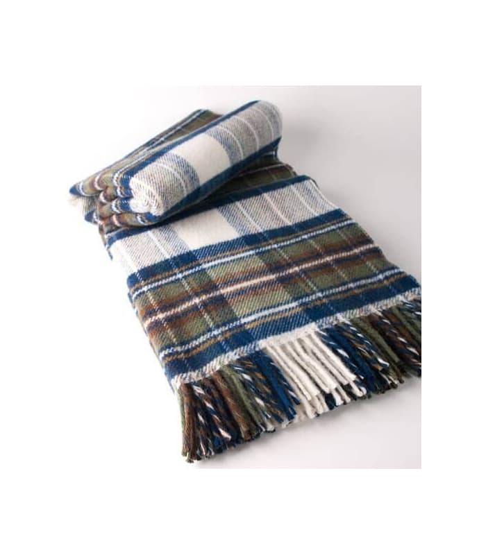 Plaid Laine Ecossais Dress Stewart Bleu