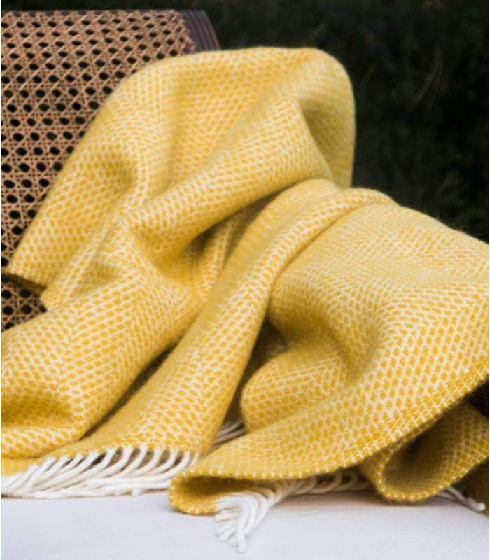 Plaid Laine Beehive Jaune 150 X 183 cm