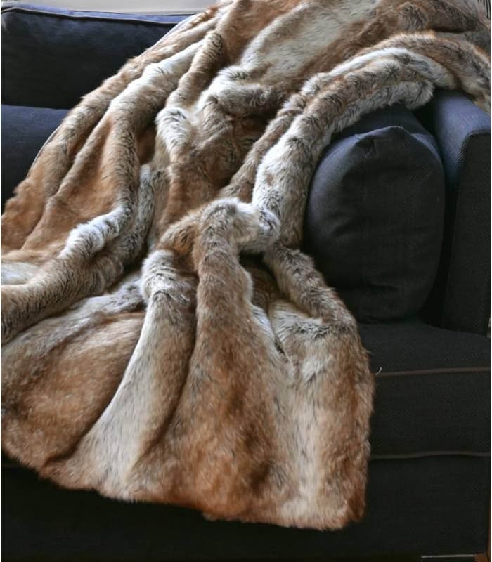 Plaid Fausse Fourrure Renard 150 X 170 cm