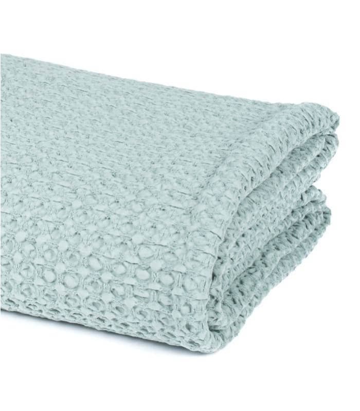 Jeté de canapé/ couvre-lit Vert céladon 100% coton 180 X 240 cm