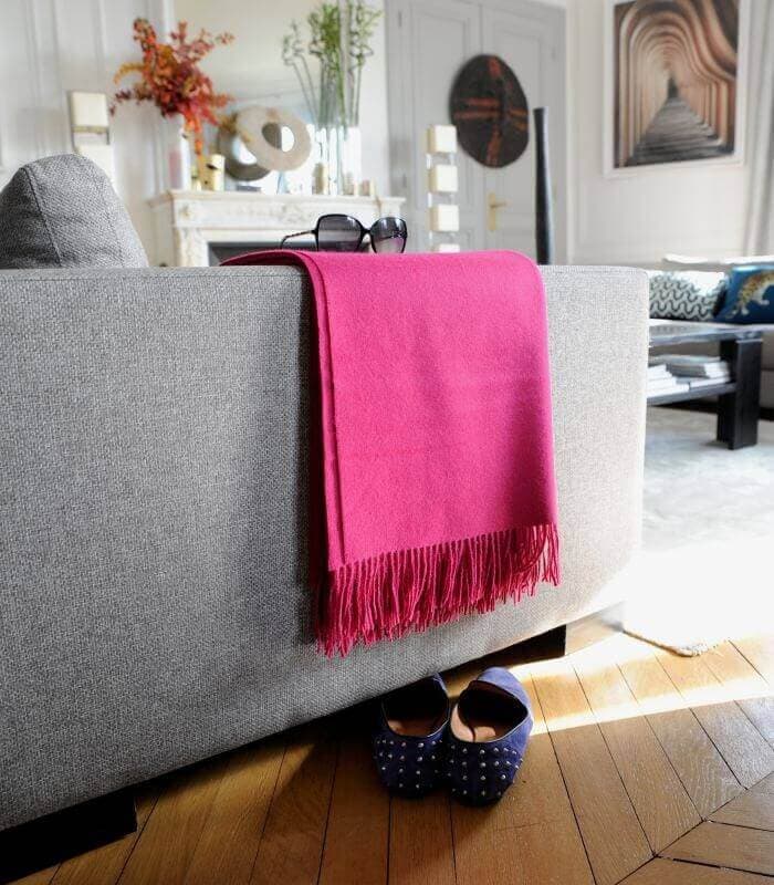 Plaid Laine Alpaga Luxe Framboise 130 X 180cm