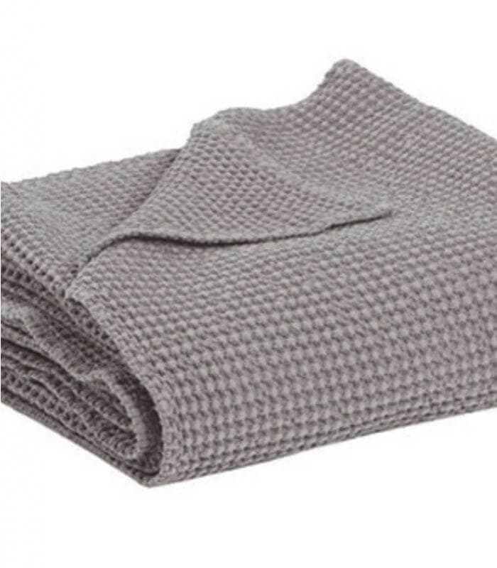 Jeté de canapé/ Couvre-lit 100% coton MAIA Gris Orage 260 x 260 cm