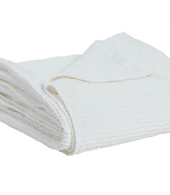 Jeté de canapé/ Couvre-lit 100% Coton MAIA Blanc Craie 260 x 260 cm