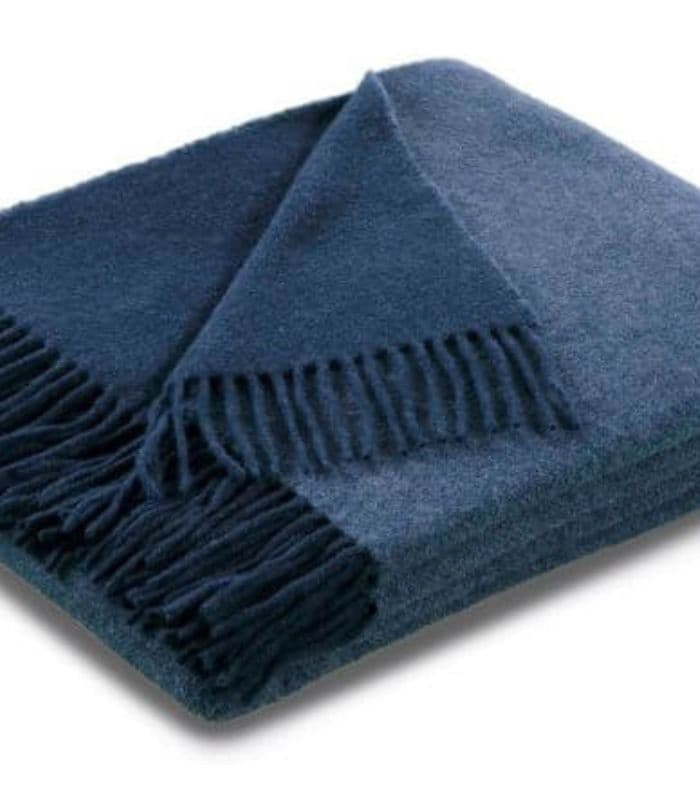 Plaid Cachemire et Laine Bleu Indigo 130 x 170 cm - Collection VENICE