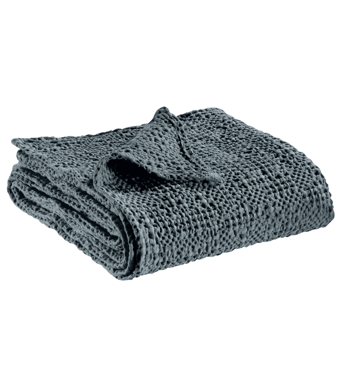 Jeté de canapé/ Couvre-lit 100% coton TANA Cendre 240 X 260 cm