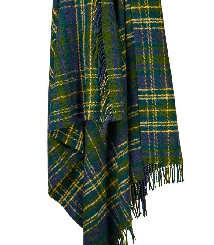 Plaid Pure Laine Écossais Vert Forest 150 X 183 cm