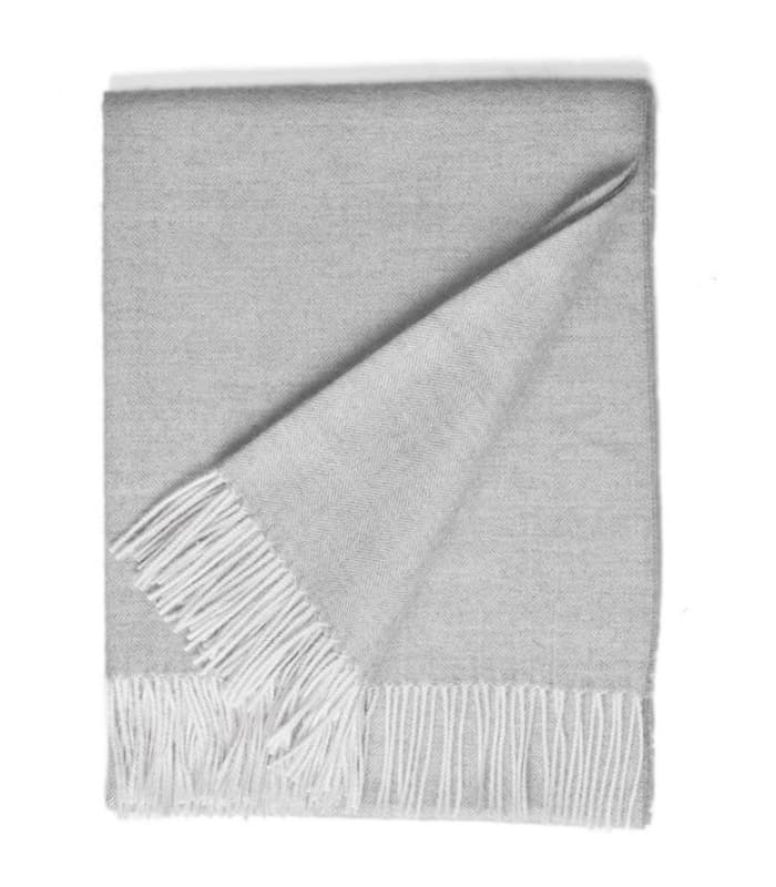 Plaid Laine Alpaga Luxe Inca Chic Chevron Gris 130 X 180cm