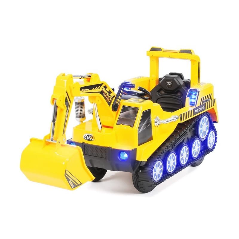 Pelleteuse Jaune Electrique pour enfant 6 Volts avec télécommande parentale