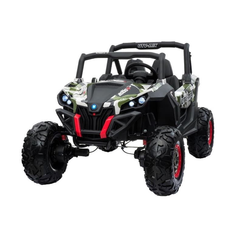 Beach Buggy 2 places 12 Volts look camouflage, MP4 avec télécommande parentale