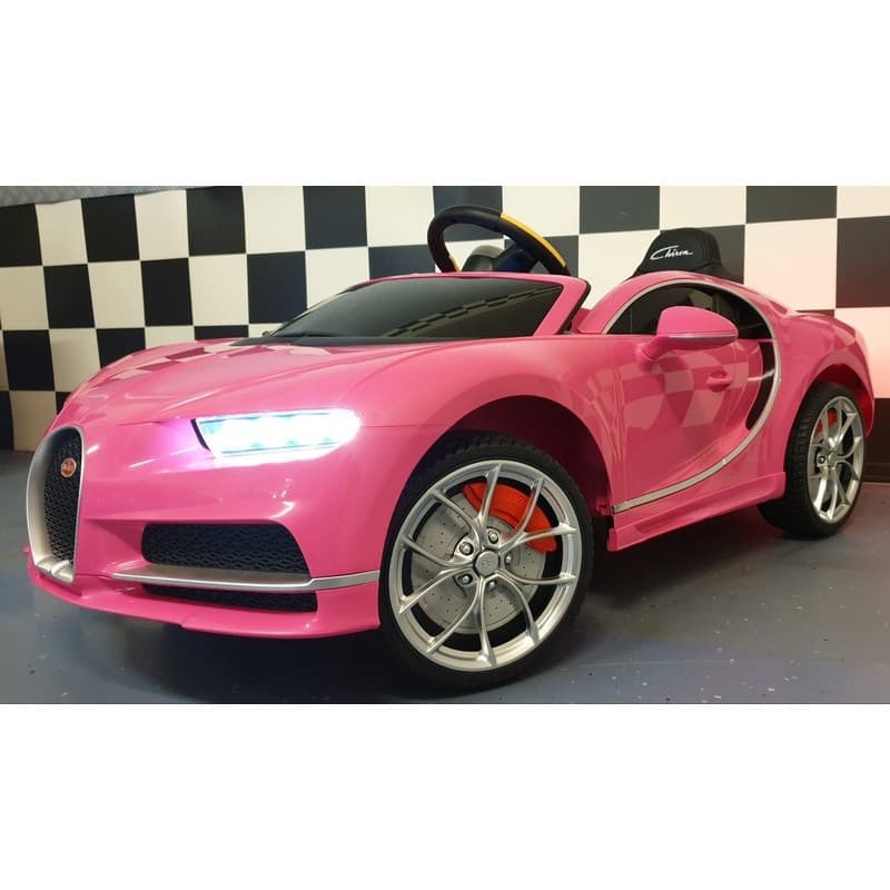 Bugatti Chiron rose 12 Volts Voiture électrique Pour enfant avec télécommande parentale