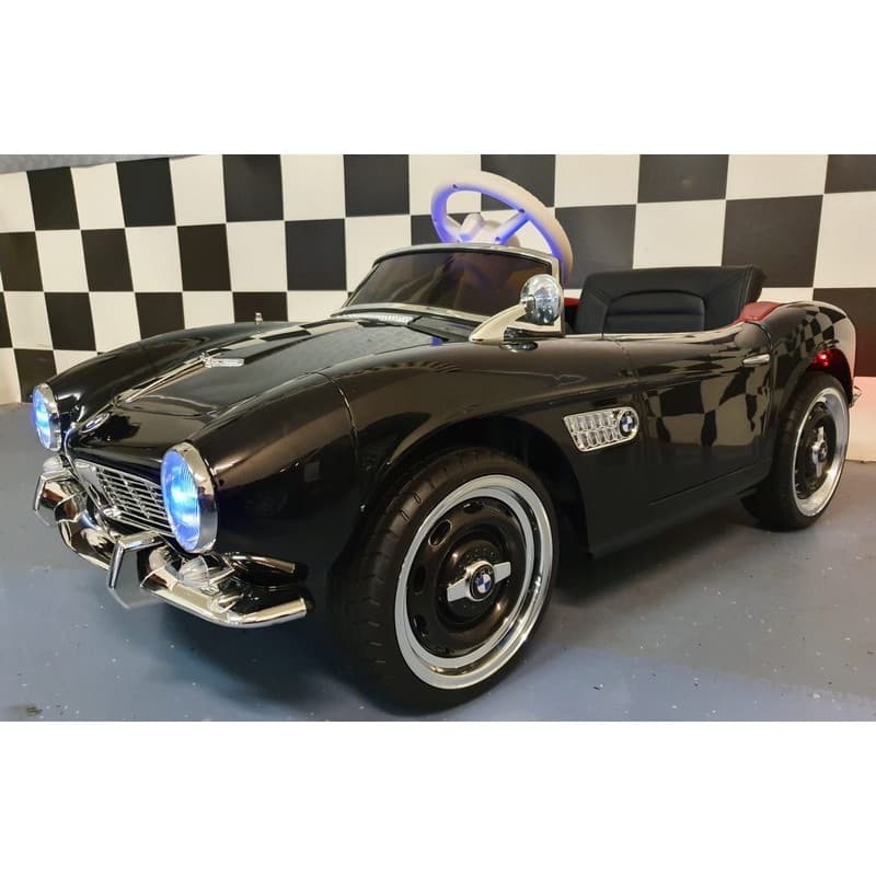 BMW 507 Oldtimer, 12 Volts, noire, Voiture électrique pour enfant avec télécommande parentale