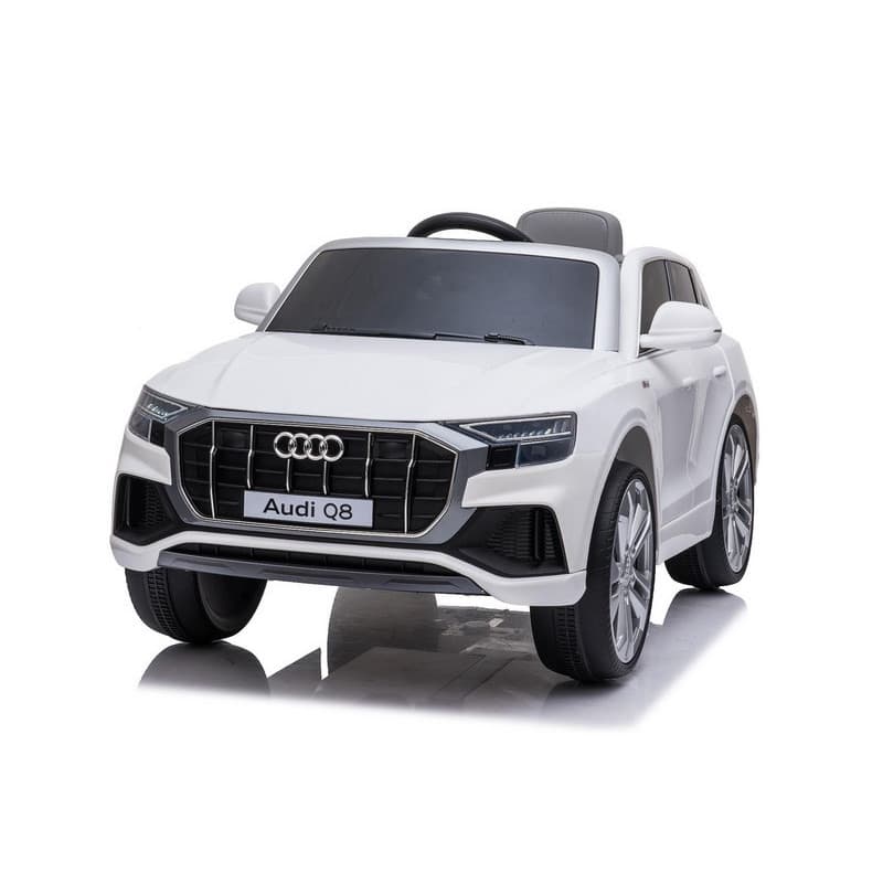 Audi Q8 blanc, voiture électrique pour enfant 12 Volts , Roues EVA, Télécommande 2.4 Ghz