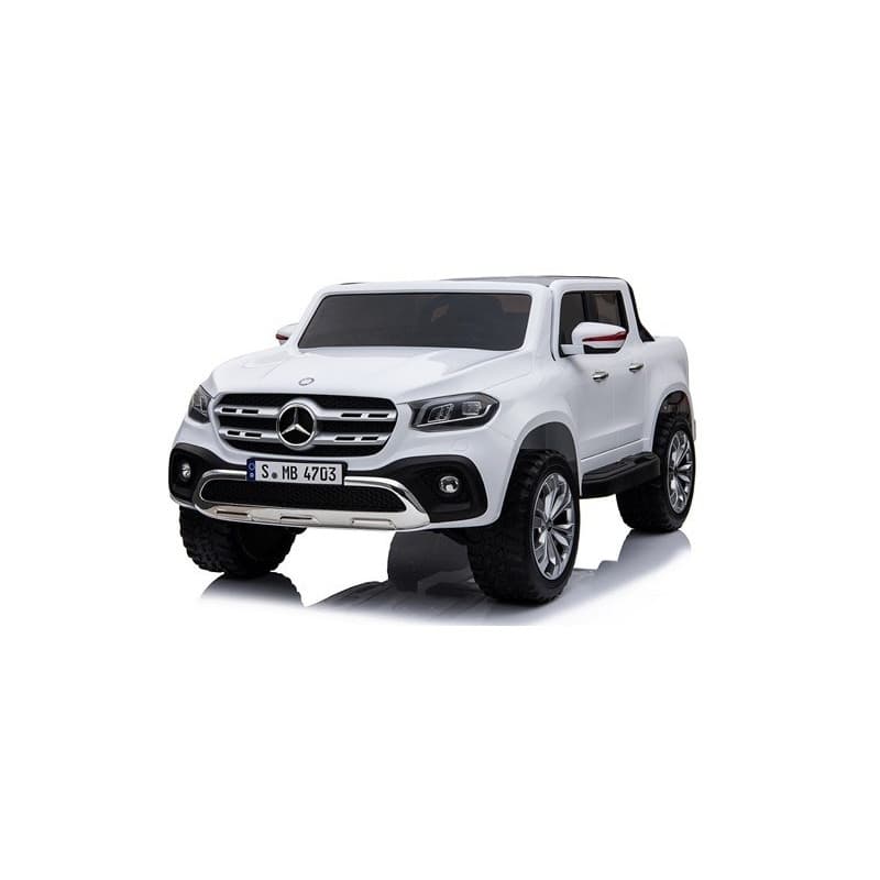 Mercedes Classe X 4x4 Electrique 12 Volts, MP4, 2 places, télécommande parentale, blanc