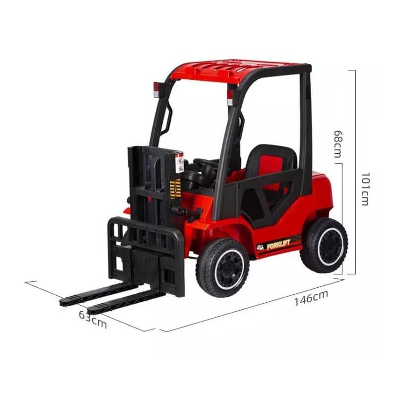 Chariot Elevateur Rouge Electrique pour enfant 1 place, 12 volts avec télécommande