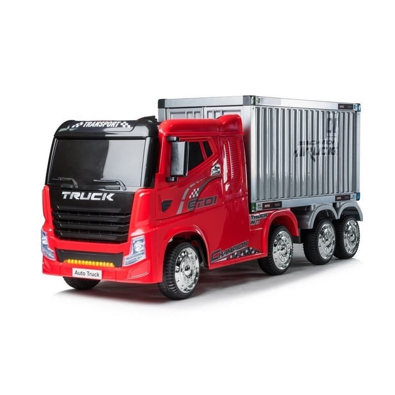Camion container rouge, Electrique 12 volts pour enfant, fonction RC