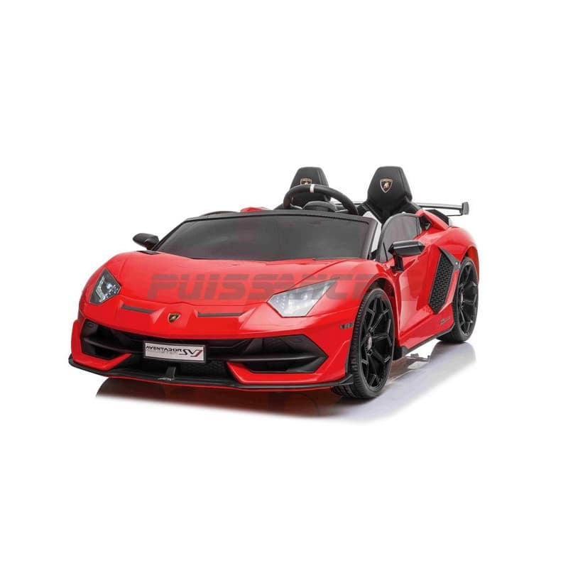 Lamborghini Aventador 12 Volts Electrique pour enfant, Rouge, 2 places savec télécommande parentale
