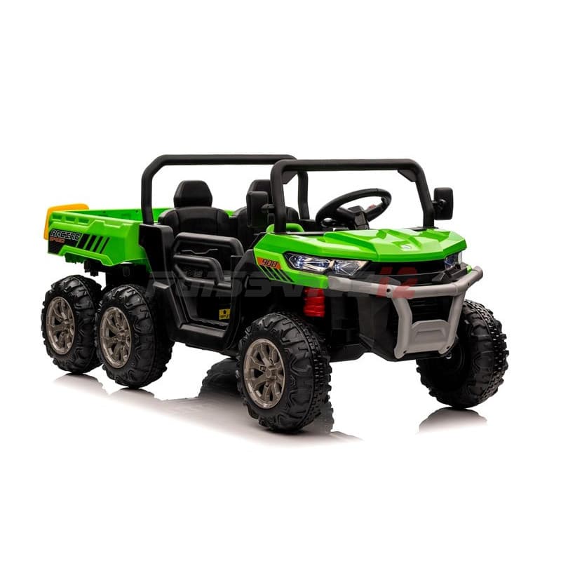 Transporteur Tout terrain 6 roues avec benne basculante, 24 Volts, 2 places Vert