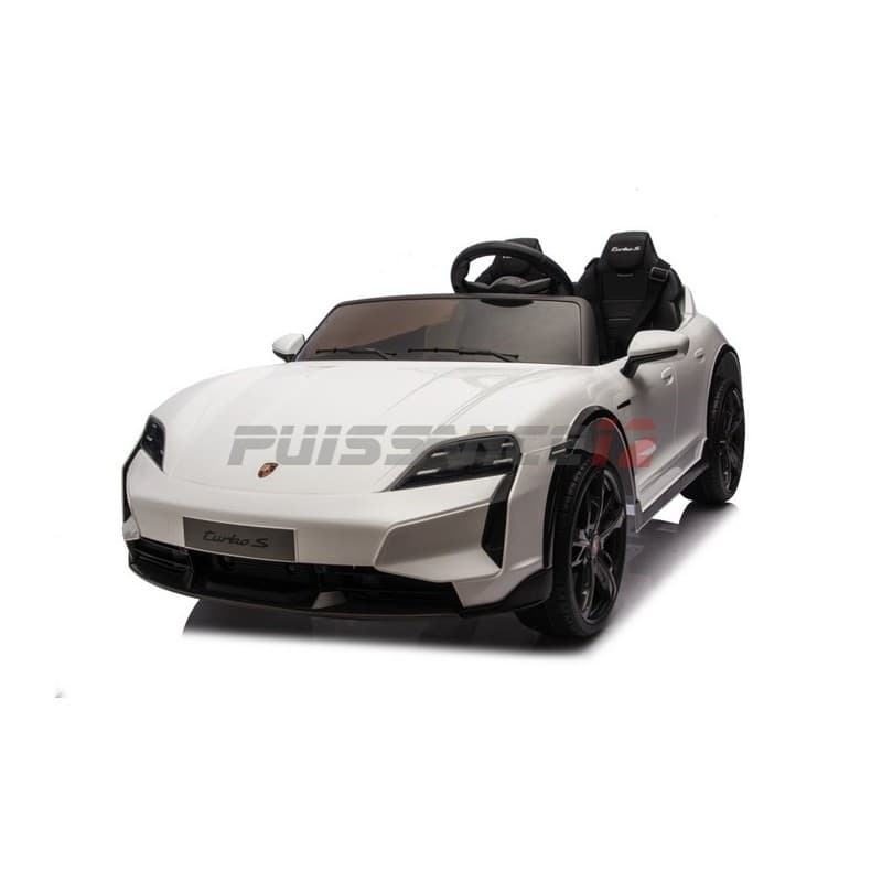 Porsche Taycan Turbo S, voiture électrique pour enfants 2 places Blanc