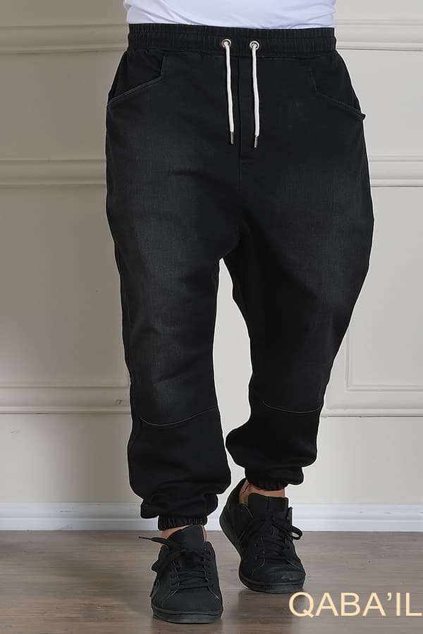 Sarouel Jeans Stretch Noir - Qaba'il