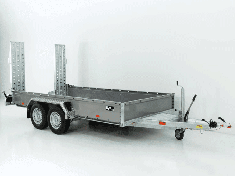 Vezeko Baumaschinenanhänger BA 190x390cm 3,5t|grau|Schwenk-Rampen|SB-Neu