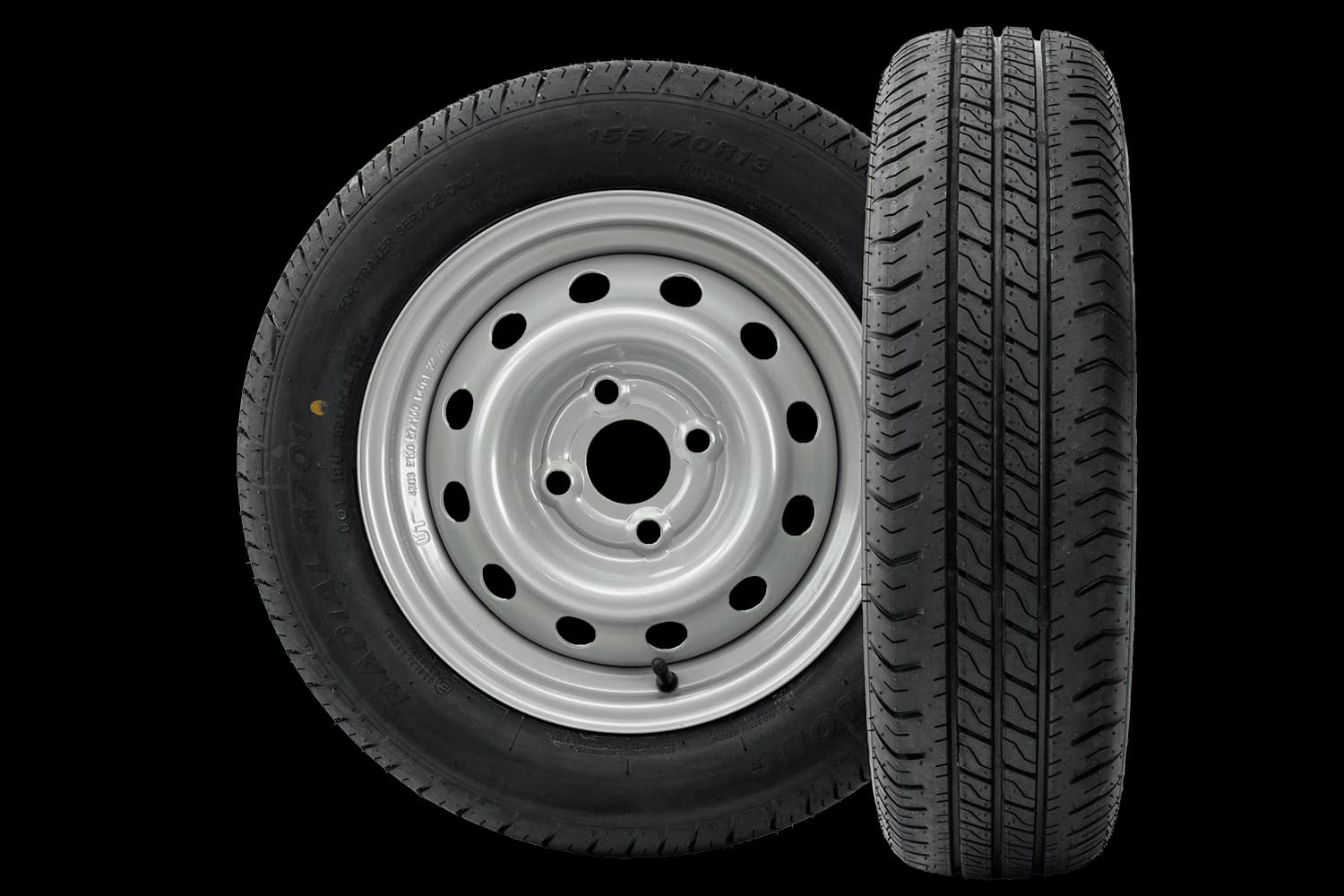 Kit de deux roues pour remorque LINGLONG 155/70 R13 75N UNITRAILER JANTES 4Jx13″H2 4×100 ET:30
