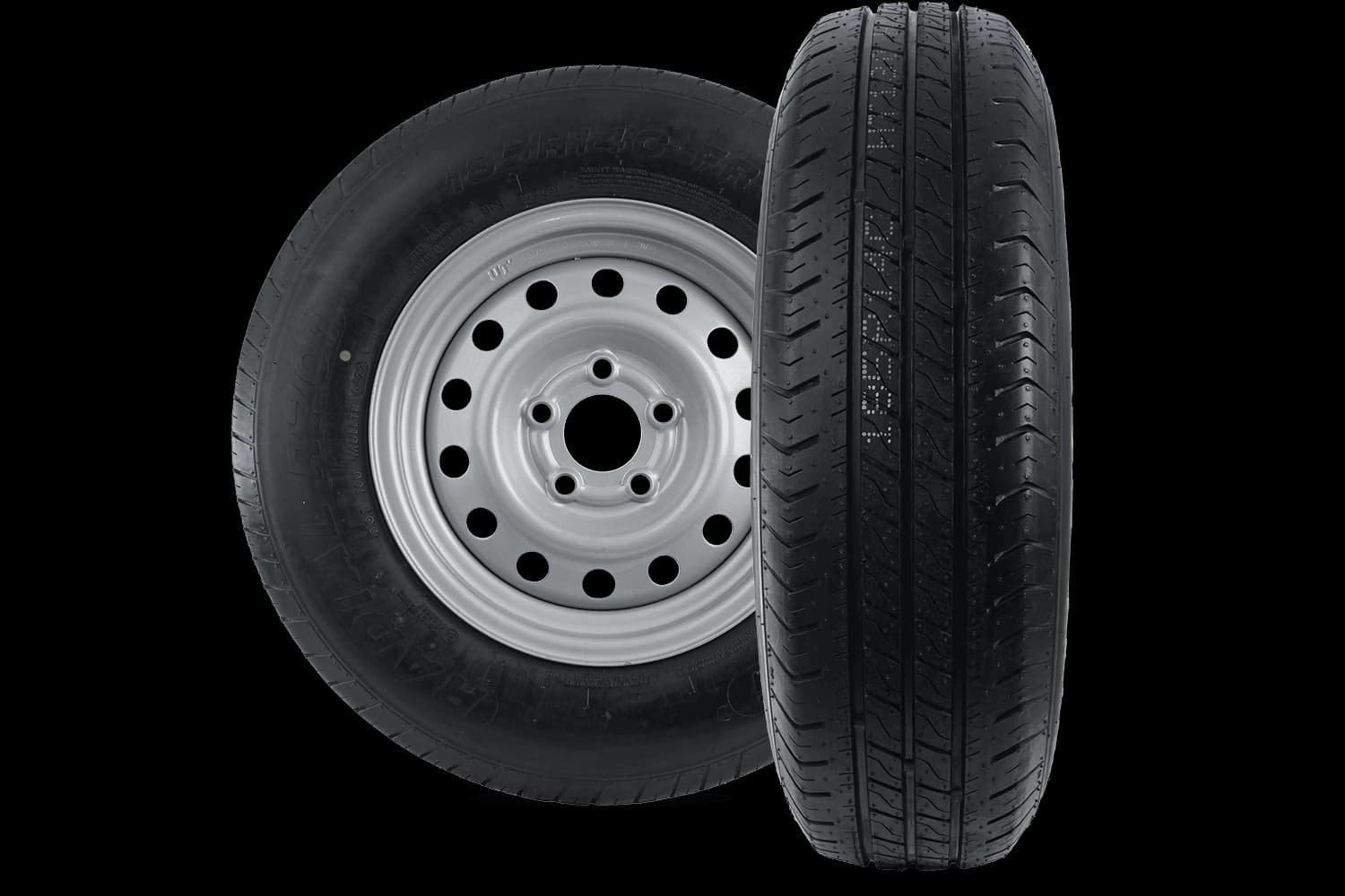 Kit de deux roues renforcées pour remorque LINGLONG 185/80 R14C 104/102N JANTE UNITRAILER 5.5Jx14″H2 5×112 ET:30