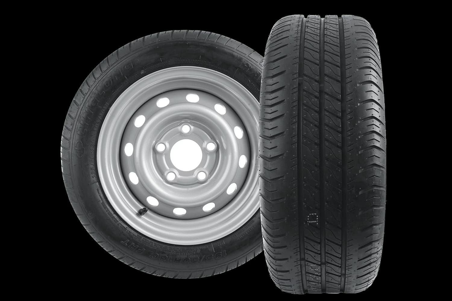 Kit de deux roues renforcées pour remorque PNEU LINGLONG 195/50 R13C 104/101N JANTE UNITRAILER 5.5Jx13″H2 5×112 ET:30