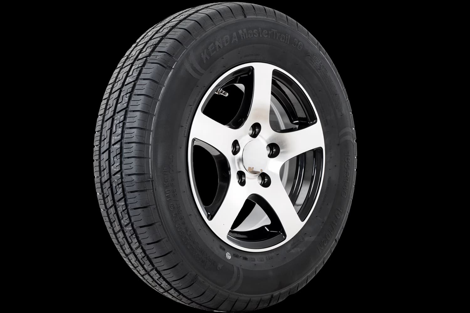 Roue de remorque renforcée PNEU KENDA 185/80 R14C 104/102N JANTE ALU STARCO polie 5.5Jx14″H2 5×112 ET:30