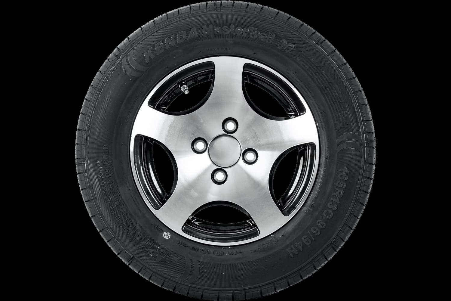 Roue renforcée pour remorque PNEU KENDA 165/80 R13C 96/94N JANTE ALU STARCO polie 5Jx13″H2 4X100 ET:30