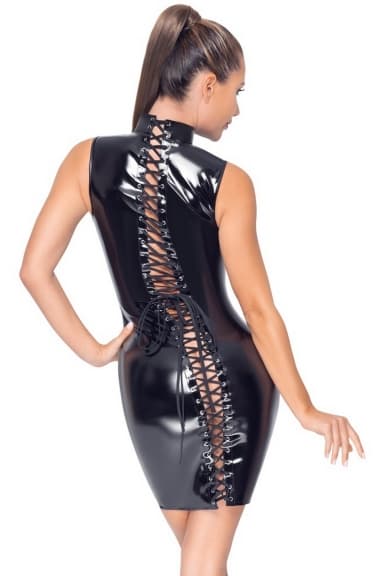 Robe vinyle laçage au dos - Black Level S