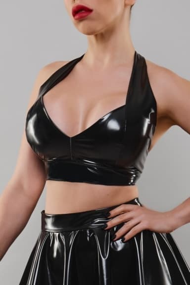 Top sexy vinyle noir - Demoniq XL