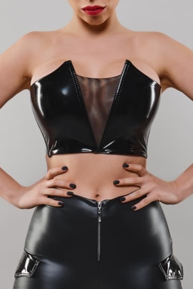 Top original vinyle et maille - Demoniq L