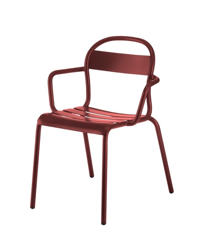 Lot de 4 chaises d'extérieur avec accoudoirs STECCA 2 (prix indiqué à l'unité) - aubergine