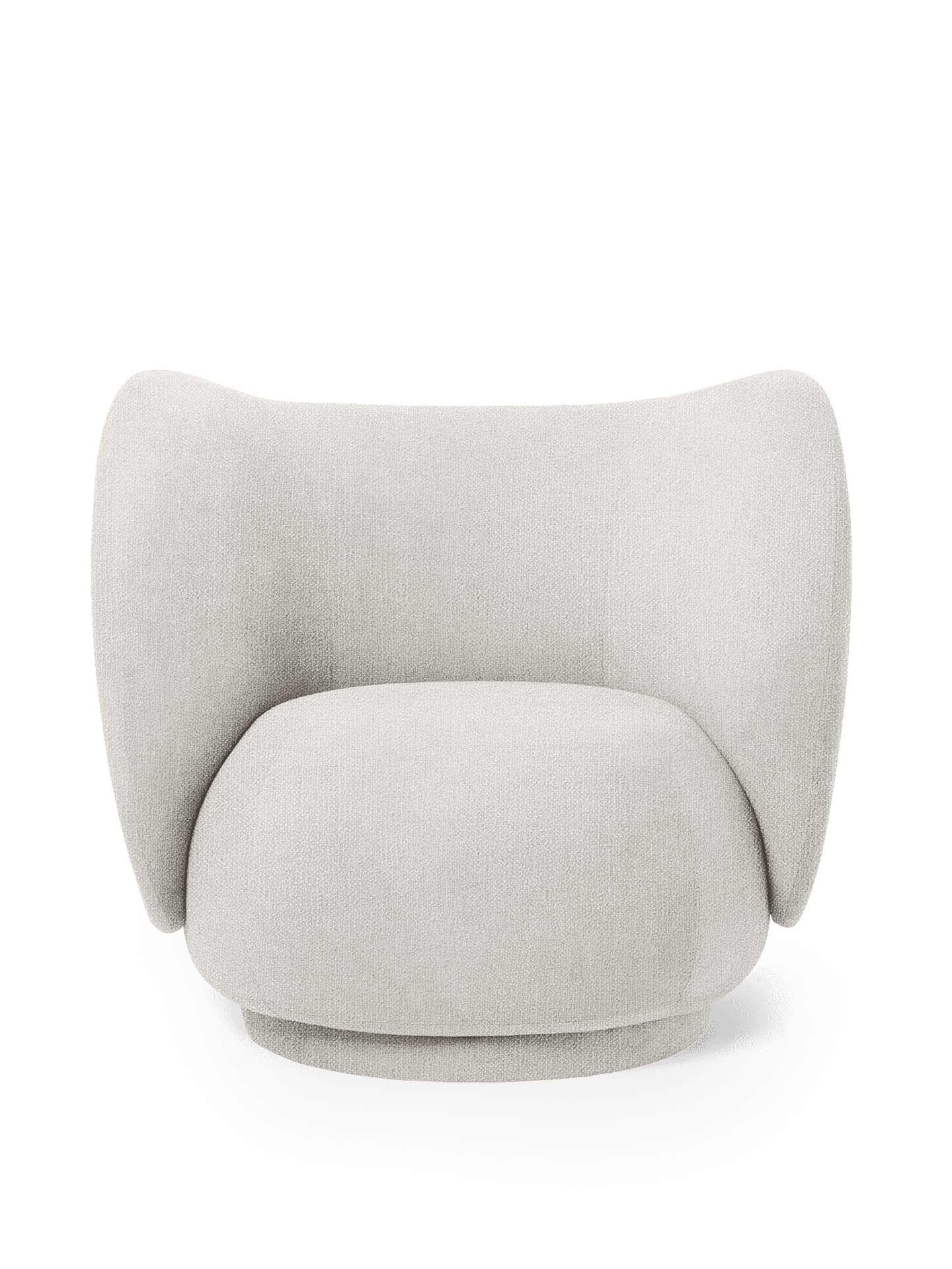 Fauteuil RICO Lounge - Tissu bouclé - Blanc cassé